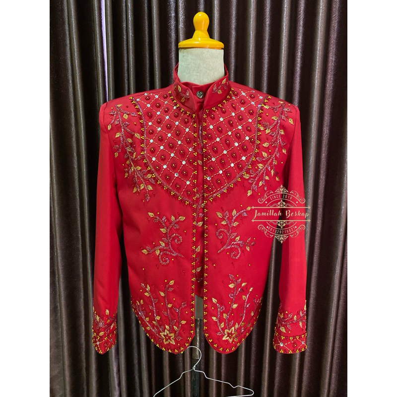 Beskap pengantin pria || Beskap pengantin || Beskap merah cabai || Beskap merah bendera || Beskap so