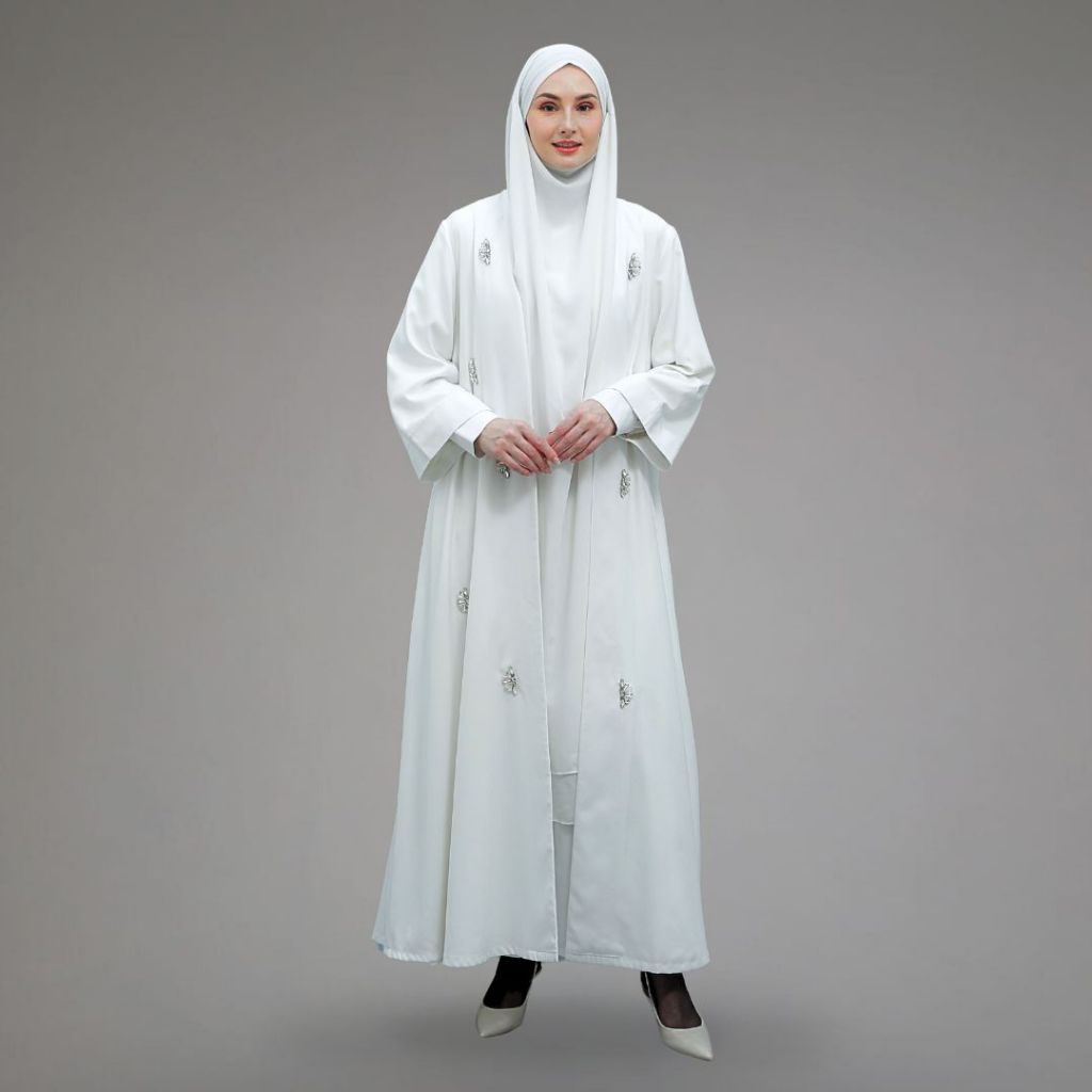 Nina Nugroho - Mecca Broken White Dress (Dress, Long Outer, Khimar)