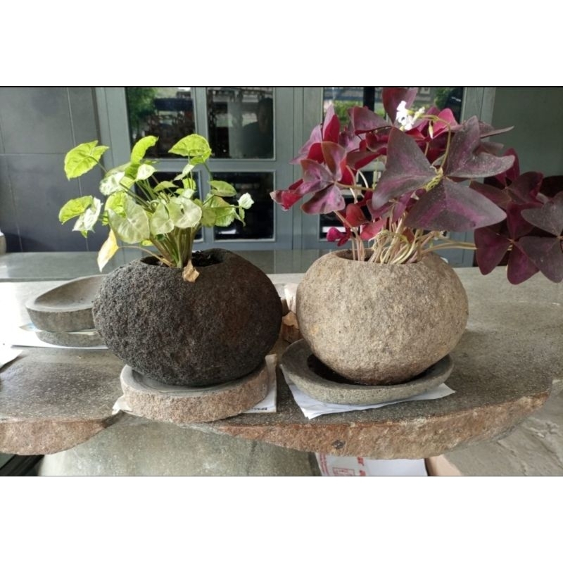 pot wastafel batu kali 30cm