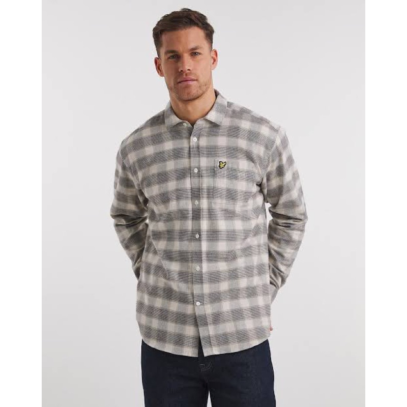 Lyle And Scott Long Sleeve Checked Shirt In Taupe