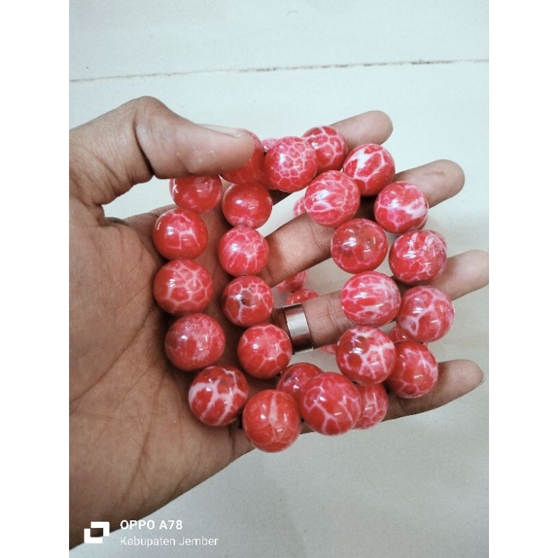 gelang batu permata Marjan merah petir super berkualitas