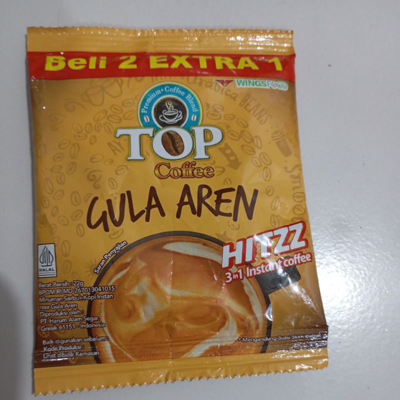 

top coffe gula aren 1 renteng isi 10 bungkus/kopi gula aren/top coffe