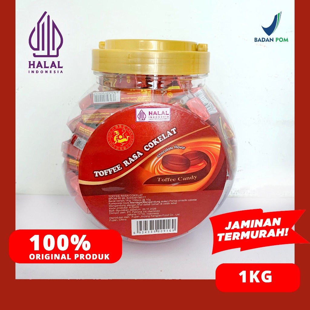 

PERMEN LUNAK TOFFEE CANDY RASA COKLAT / SUSU CHEN LIANG JI 1KG