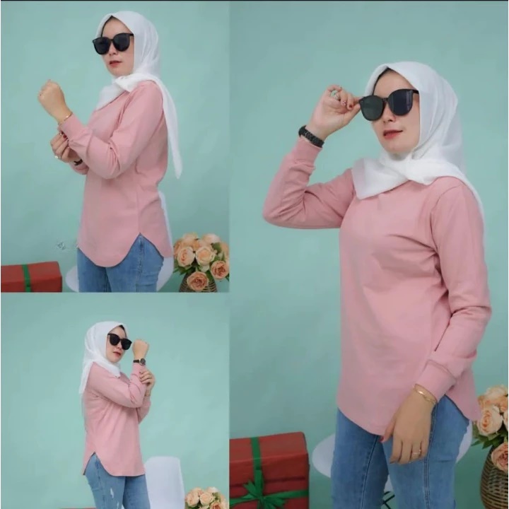 Kaos Oval Wanita Terbaru / Kaos Polos Wanita / Hijab Style / Kaos Jumbo / Blus Jumbo Wanita / Baju H