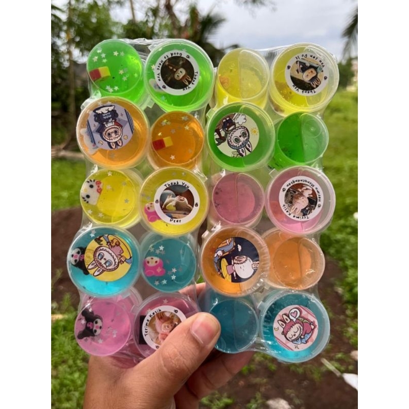 Slime escream dan boba  isi 10 pcs mainan edukasi Slem pelangi
