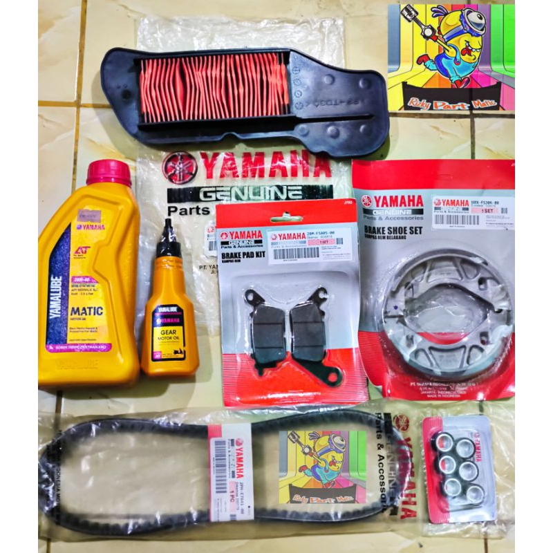 Kampas rem depan belakang Oli Yamalube Matic Vbelt Filter udara 2PH Yamaha Mio M3 Z S soul gt xride 