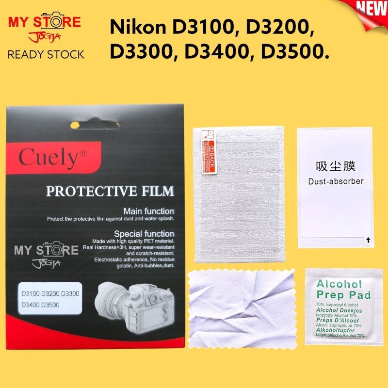Cuely tempered glass kaca layar lcd camera kamera Nikon D3100 D3200 D3300 D3400 D3500