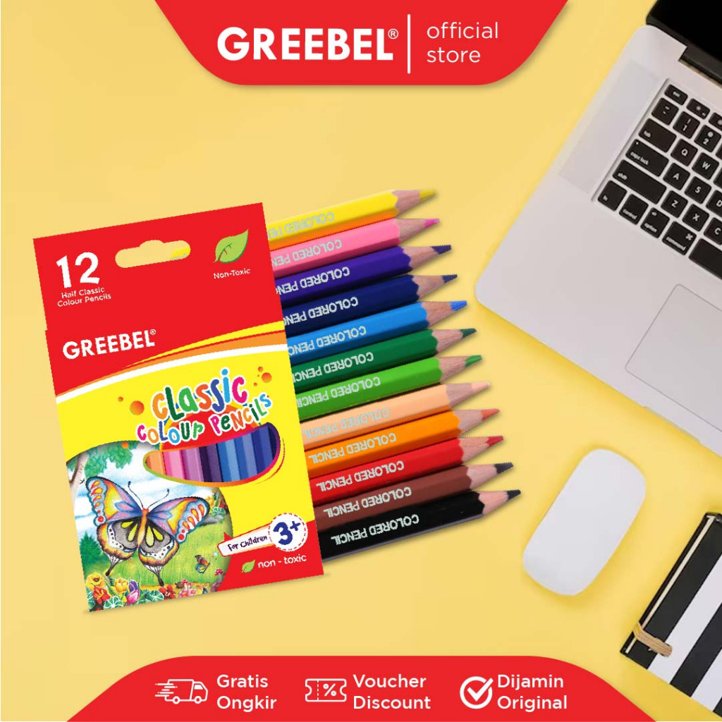 

Pensil Warna Classic Greebel 12 Warna 3012