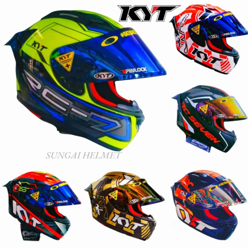 Helm KYT rc7 rc seven #14 yellow paket ganteng