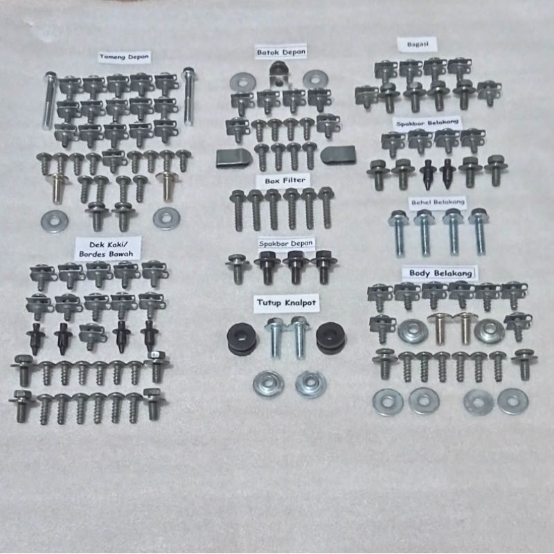 Baut Full Set Cover Bodi Body Yamaha Fino 115 PGM-FI / Baut Full Set Cover Body Bodi Yamaha Fino 115