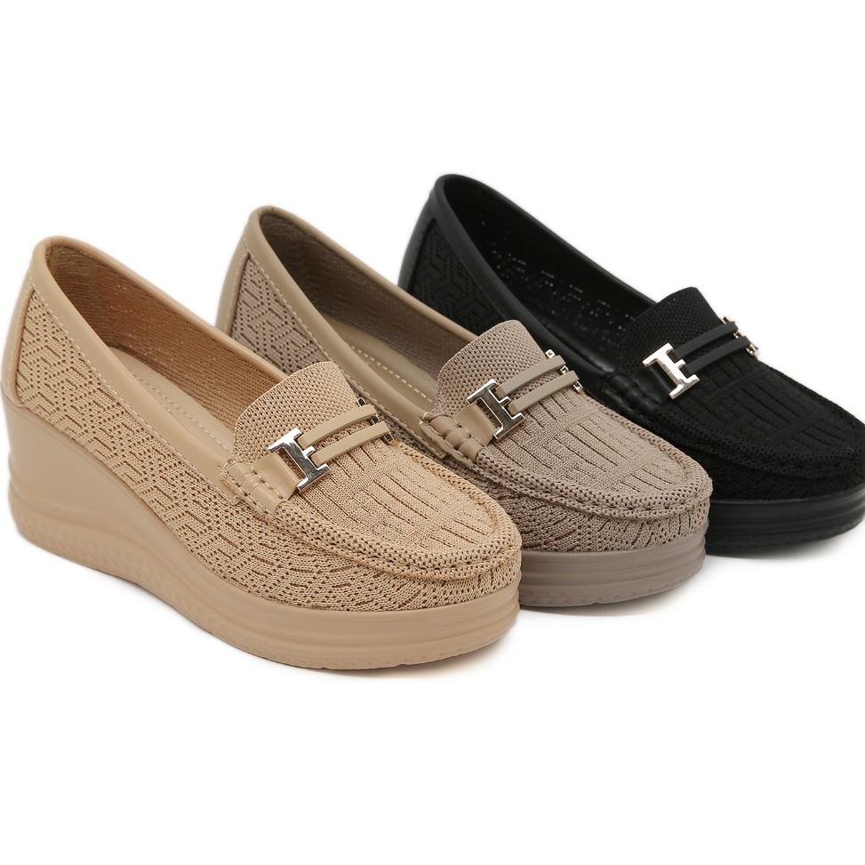 KODE C95R Bozka sepatu wanita rajut wedges terbaru SACHIKO