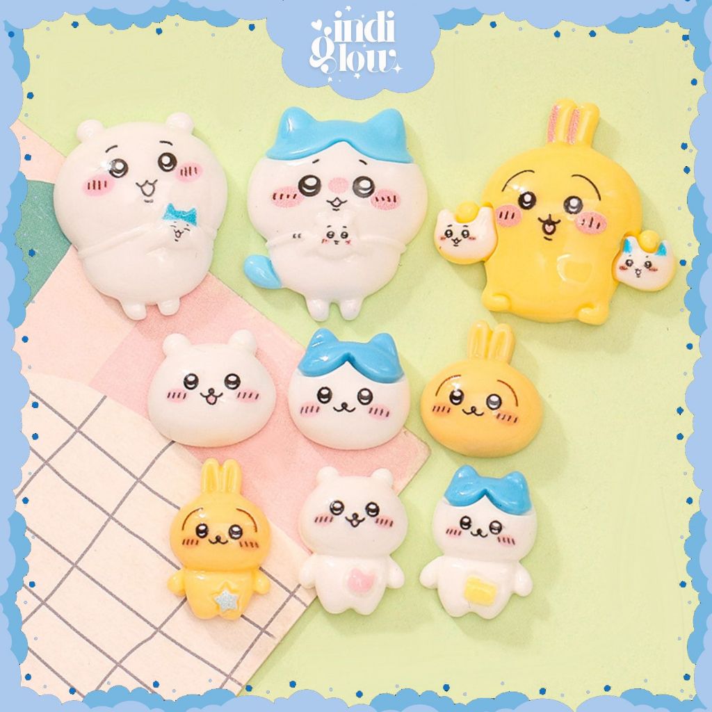 

IG Resin Clay 3D Stiker Timbul Karakter Lucu Dekor DIY Gantungan Kunci Casing Stiker Chiikawa 3D-021