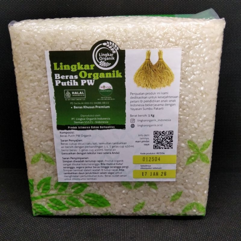 

Beras Organik Pandan Wangi | Lingkar Organik, 1kg, Vaccum
