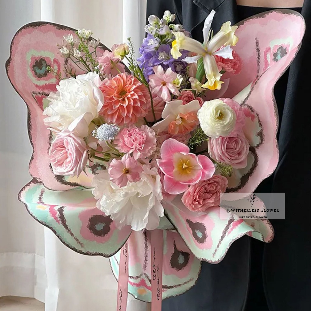 

1 Set Butterfly Wing Colorful Cellophane / Kertas Buket Kupu-Kupu Warna / Wrapping Paper Florist