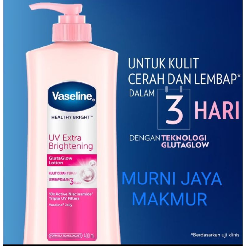 EXP 2028 VASELINE HEALTHY BRIGHT UV EXTRA BRIGHTENING 400 ML