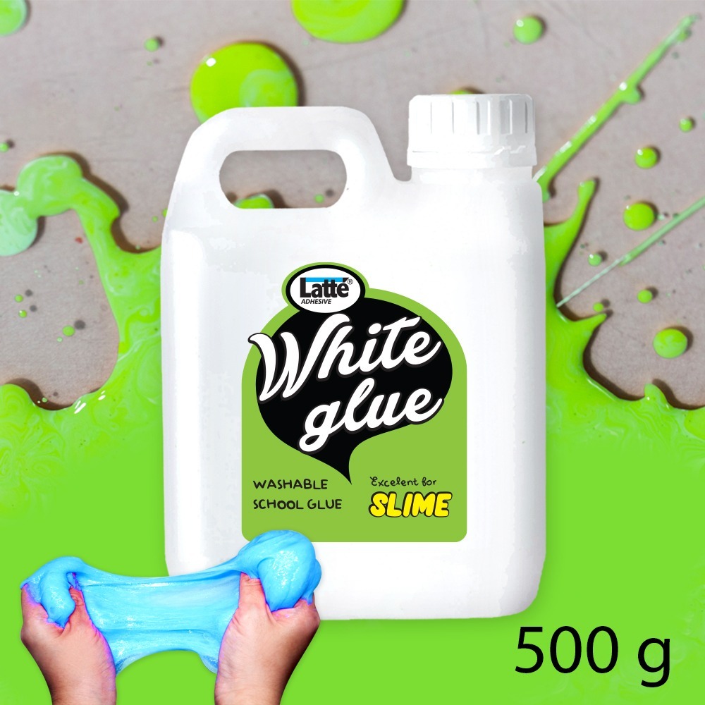 

lem latte white glue 500 ml / 1000 ml ( 1 kg ) bahan slime atau lem kayu kertas white glue