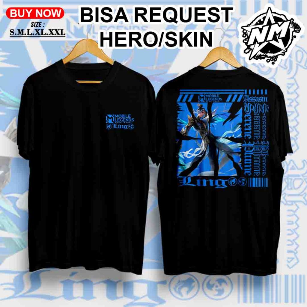 Kaos Ling MLBB - Kaos Mobile Legend - Kaos Skin Serene Plume - Kaos custom - Kaos Terbaru 2025 - Kao