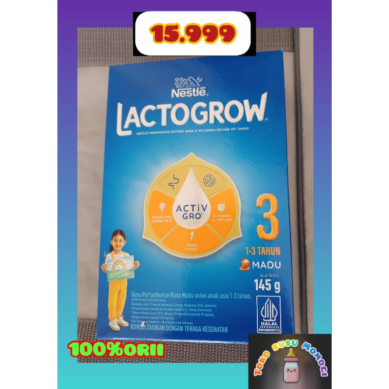 

stokk terbatas!!! lactogrow 3 rasa madu 145g, susu pertumbuhan untuk anak 1-3 tahun exp juli 2025