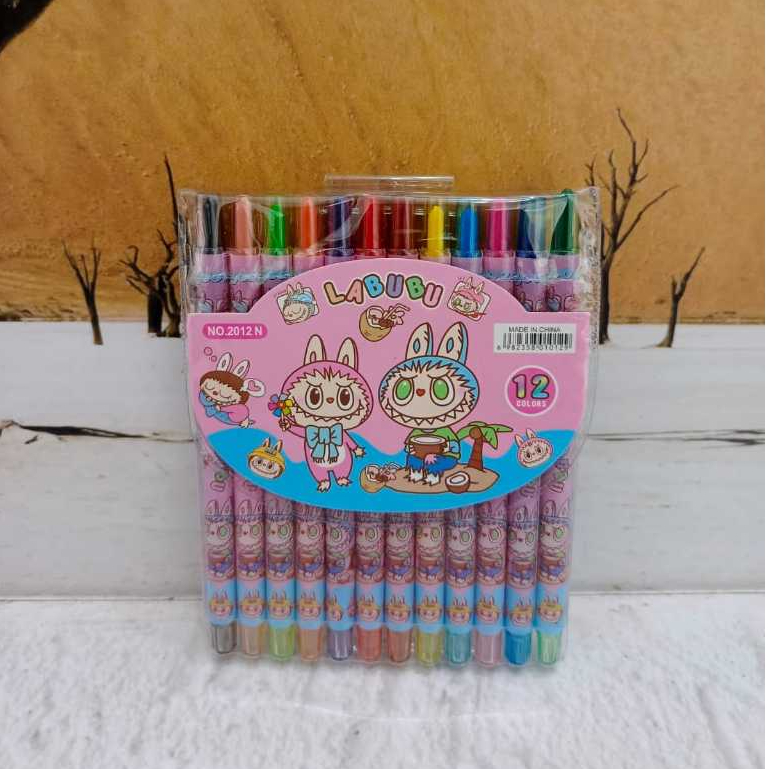 

CRAYON PUTAR PANJANG 12warna/krayon/rolling crayon/twist crayon