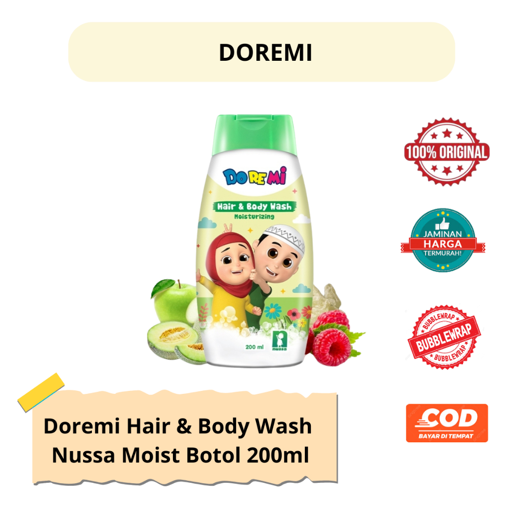 Doremi Hair & Body Wash  Nussa Moist Botol 200ml
