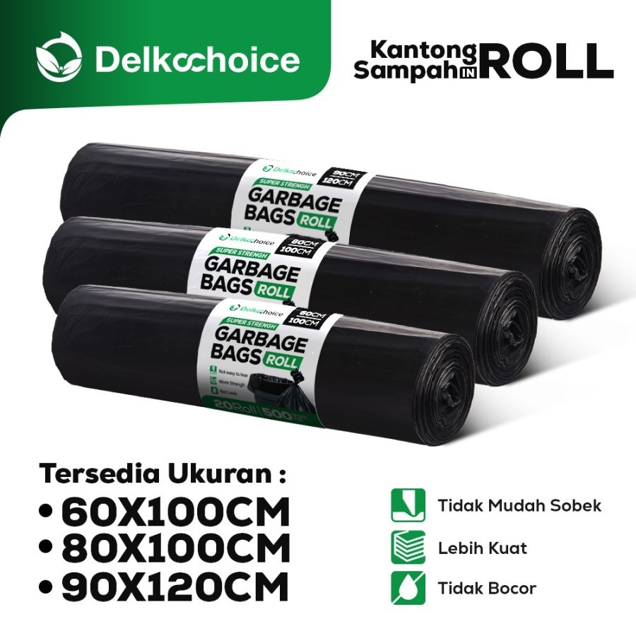KANTONG PLASTIK SAMPAH TEBAL BESAR WARNA HITAM  ROLL