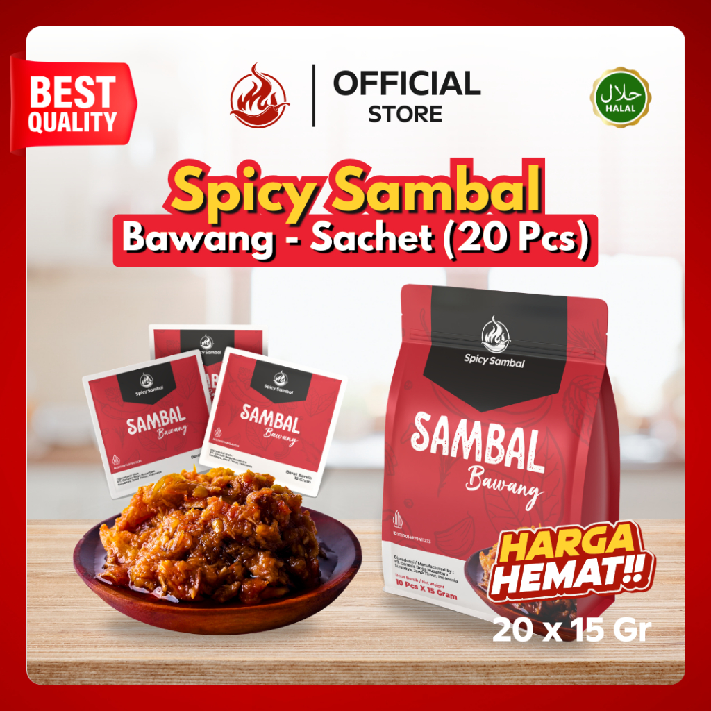 

Spicy Sambal - Sambal Sachet - 20 / 30 / 50 Pcs x 15 Gr - Bawang