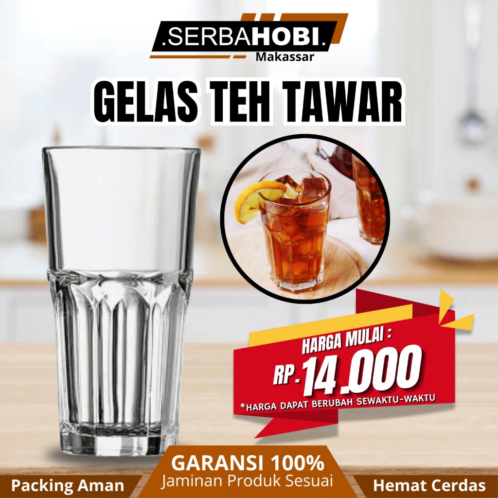 Gelas Kaca Bening Aesthetic / Gelas Es Kopi / Gelas Cafe