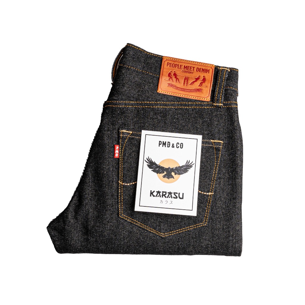 PMD & CO - KARASU - 14oz - Black Indigo - Denim Selvedge Accent - Slim Fit