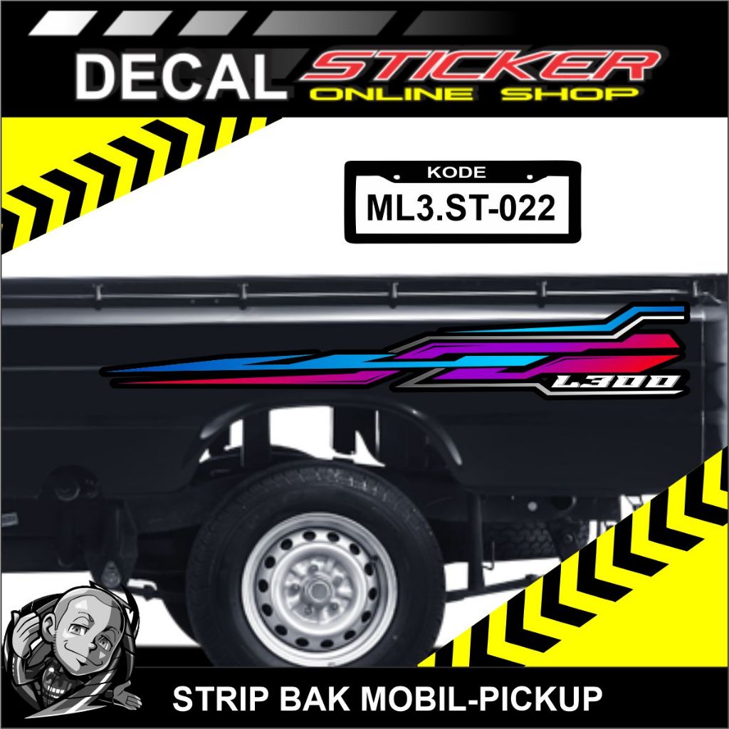 STIKER STRIP BAK SAMPING L300 DECAL VARIASI HIASAN MOBIL PICKUP