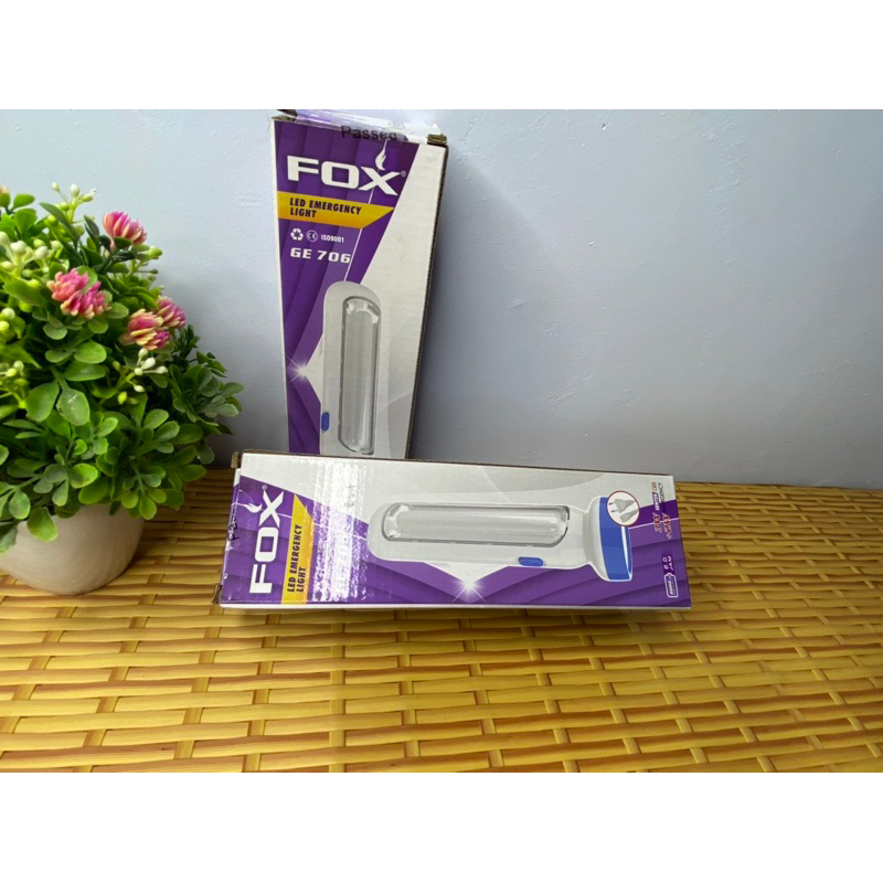 SENTER FOX GE 706 Emergency Super Terang LED Emergency panjang besar dan tahan lama . Lampu Darurat