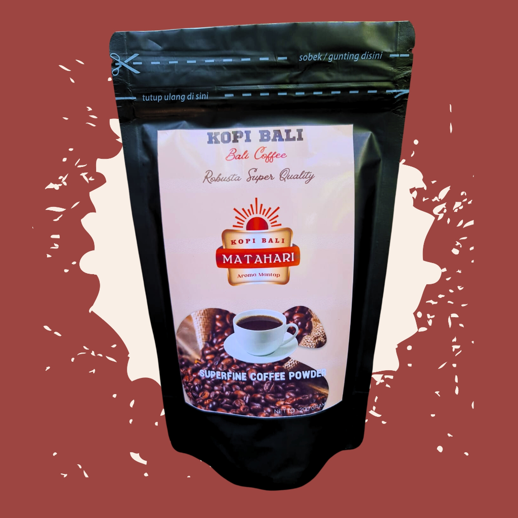 

Kopi Bali Matahari Robusta Coffee Powder Netto 200 Gram