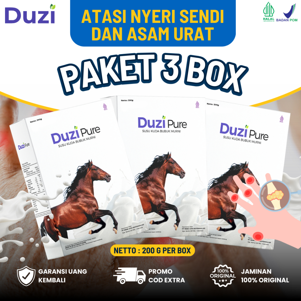 

SUSU DUZI PURE ORIGINAL 100% - OBATI ASAM URAT REMATIK SYARAF KEJEPIT SENDI KOLSTROL HIPRTENSI 3 BOX