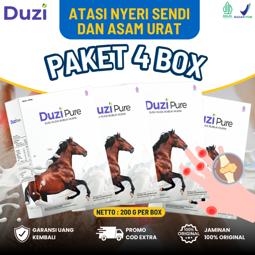 

SUSU DUZI PURE ORIGINAL 100% - OBATI ASAM URAT REMATIK SYARAF KEJEPIT SENDI KOLSTROL HIPRTENSI 4 BOX