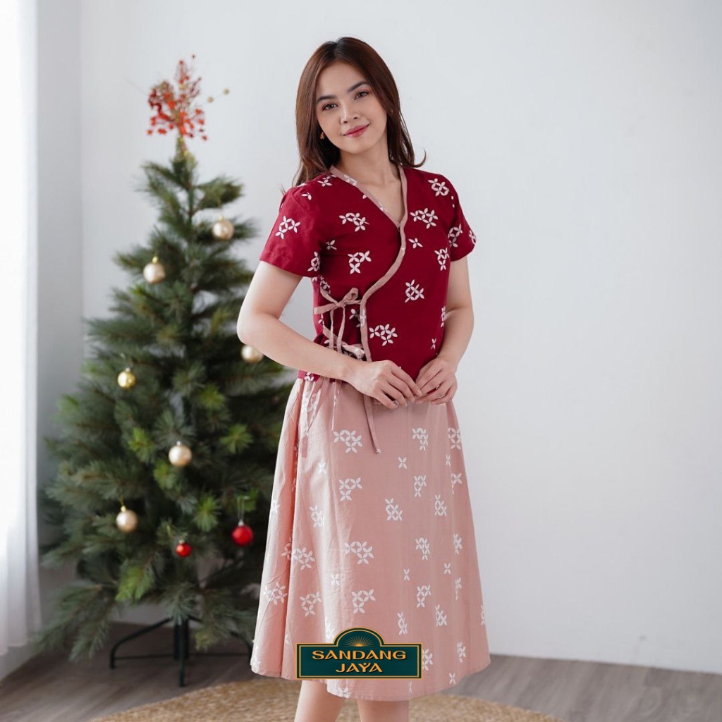 SANDANG JAYAA - Yuanita Set Oneset Batik Wanita Terbaru Modern Outfit Fleksibel Cantik Trendy - Warn