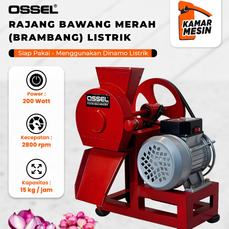 OSSEL Mesin Iris Bawang Merah Rajang Brambang Bawang Merah Rajang Brambang Listrik OSSEL