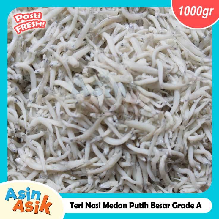 

Ikan Asin Teri Nasi Medan Putih Besar Grade A Premium Kualitas Super Top 1Kg