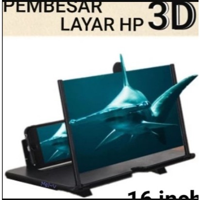 Berkualitas Kaca Pembesar Layar Hp 3D 14 16 inch Inci Enlarge Screen Magnifier Stand Phone