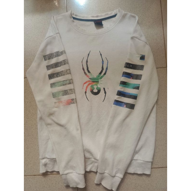 Crewneck spyder putih big logo second