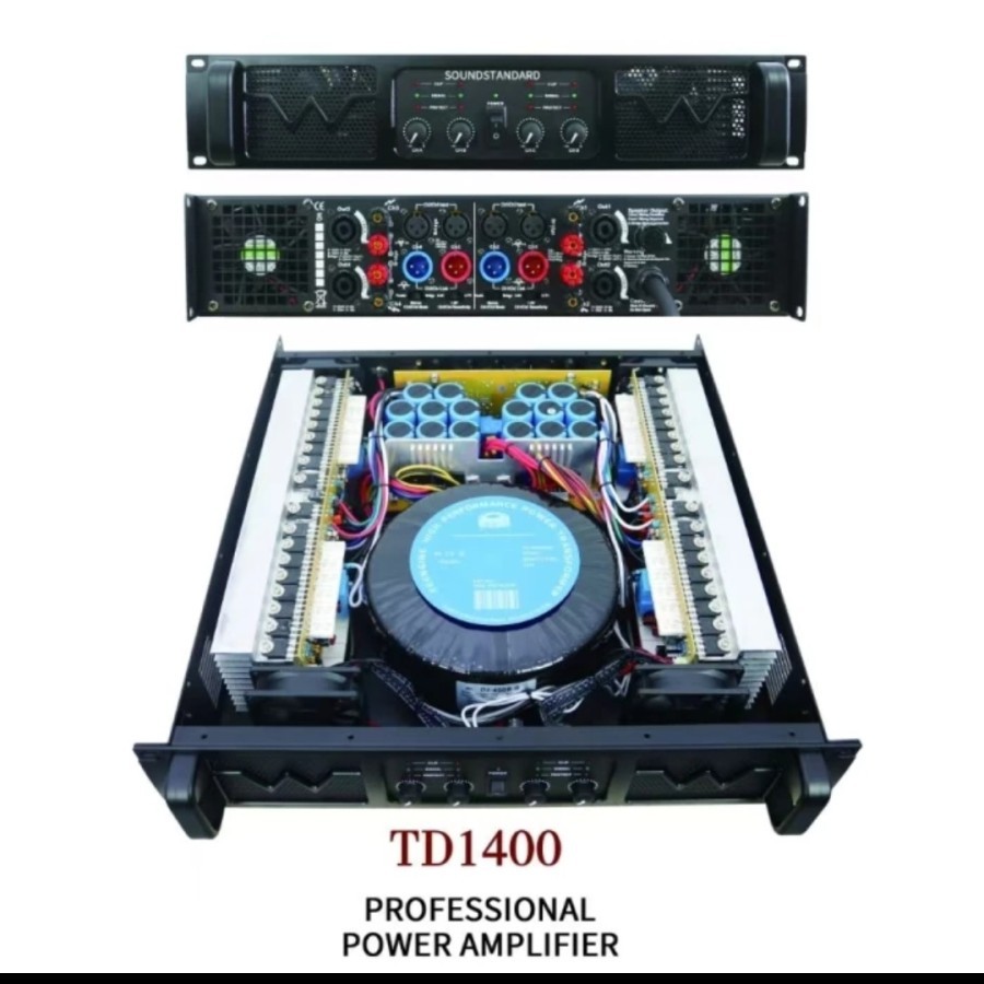 power amplifier soundstandard td1400 soundstandart td1400 soundstandar td 1400 4 x 1200 watt