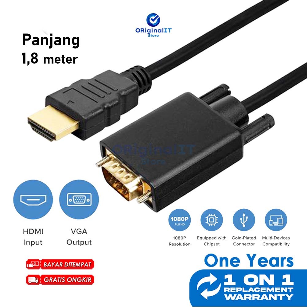 SWK0 Kabel Konverter HDMI TO VGA Panjang