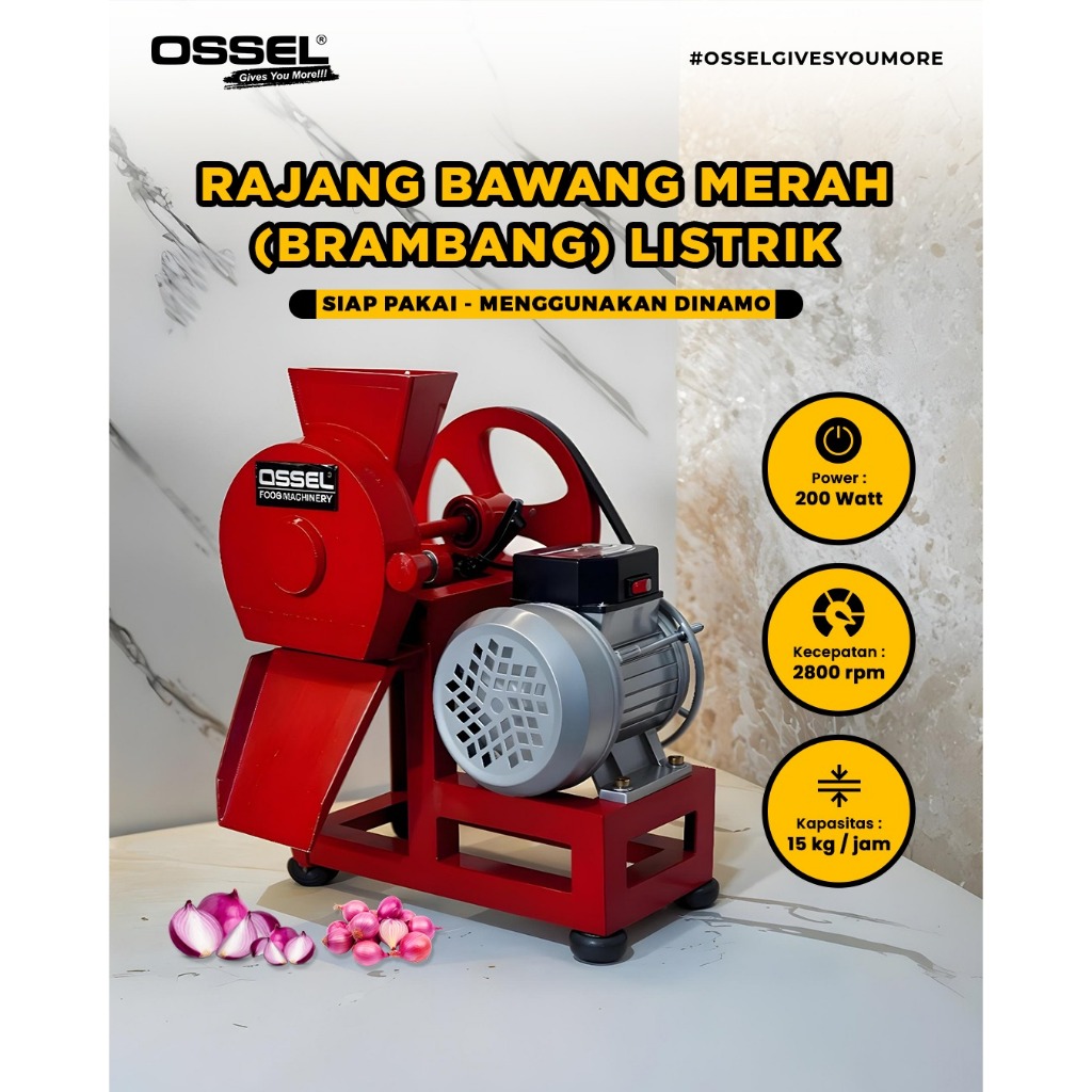 OSSEL Mesin Iris Bawang Merah Rajang Brambang Bawang Merah Rajang Brambang Listrik OSSEL