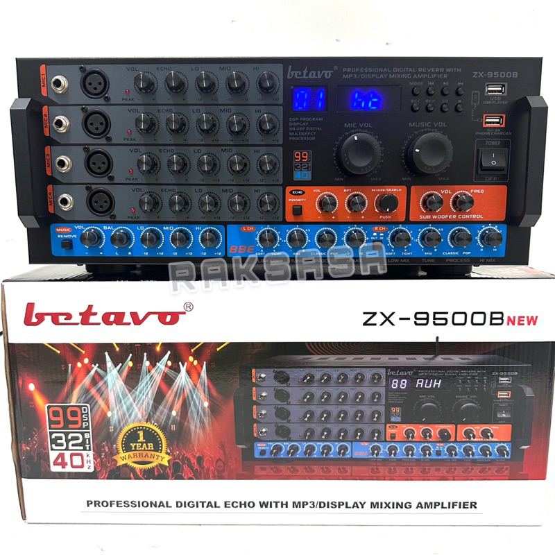 Amplifier Karaoker BETAVO ZX 9500B ZX9500B zx 9500 b USB BLUETOOTH