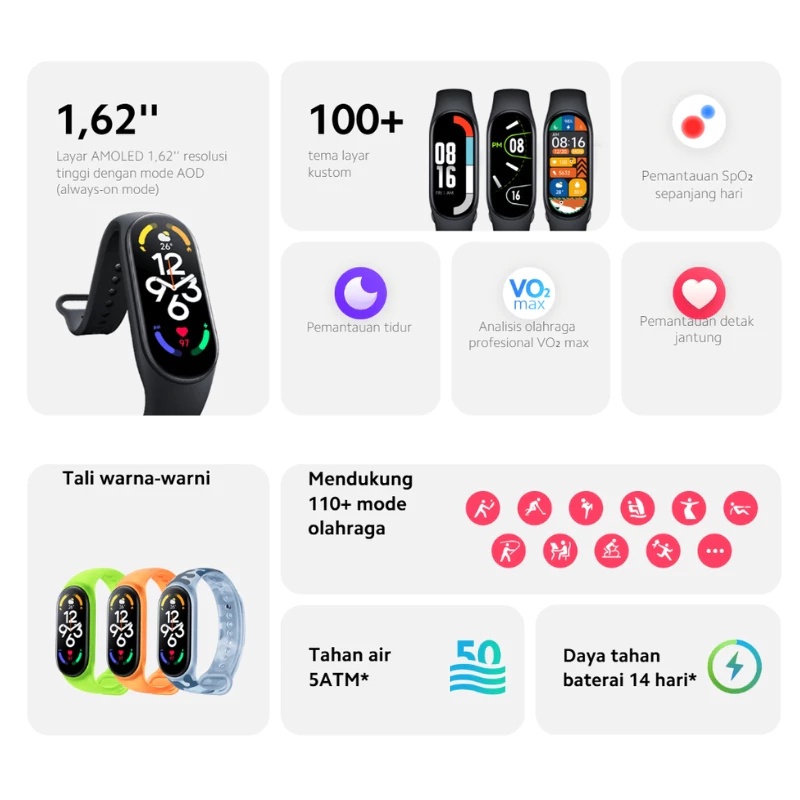 NEW DEALS Samsung Smart band M8 Anti Air IP67 Smartwatch Jam Tangan Kesehatan & Olahraga Hematacc