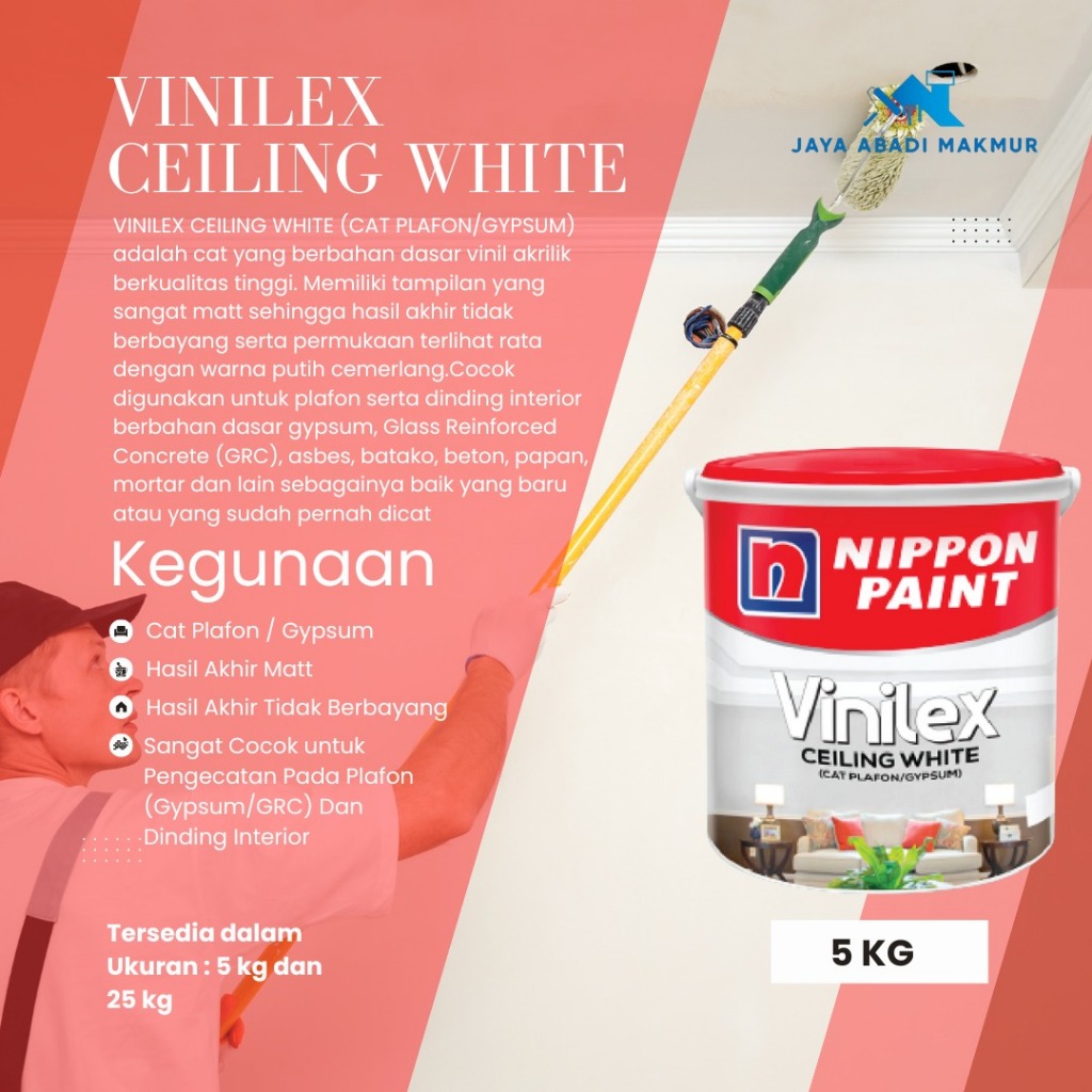 Nippon Paint Vinilex Ceiling White / Cat Plafon Gypsum