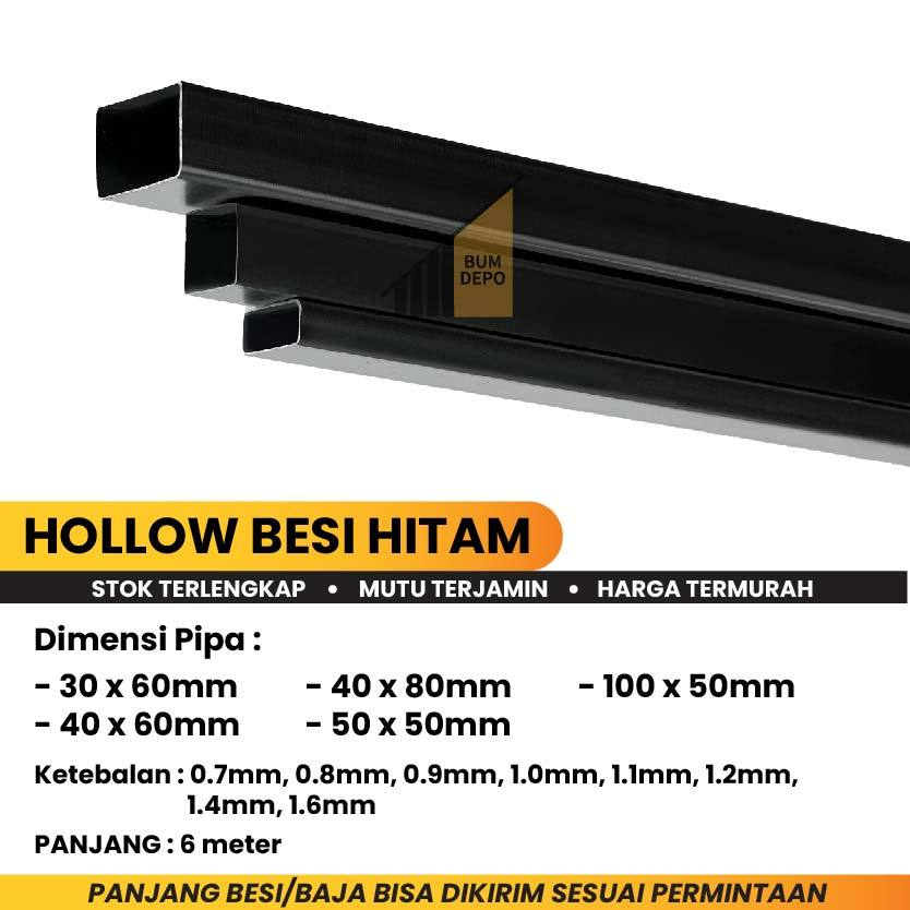 HOLLOW BESI HITAM 50X50 100X50 40X40FULL