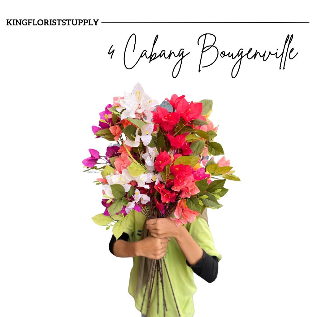 4 cabang bougenville flowers artificial bunga hiasan dekorasi bougenville premium bunga kertas palsu