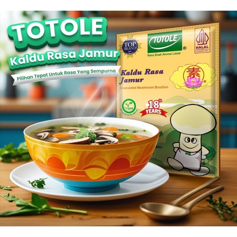 

Kaldu Jamur Totole 200gr Bumbu Penyedap Vegetarian HALAL