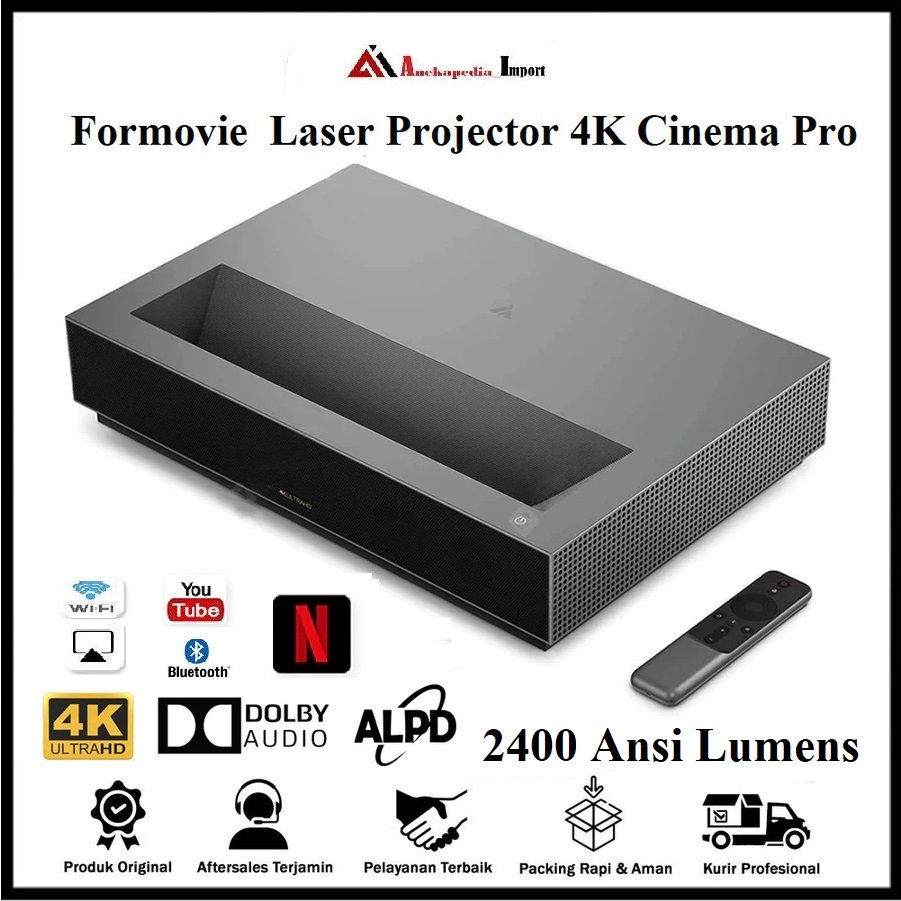 Formovie Laser Projector Cinema Pro 2400 ANSI Lumens UHD 4K Proyektor - Projector - Proyektor