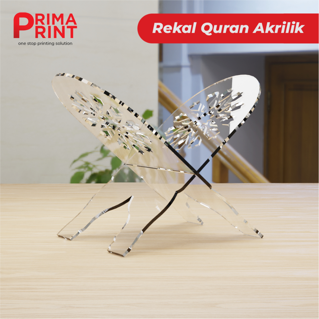 Rekal Quran Akrilik Estetika / Quran Stand Aesthetic / Meja Quran Lipat Transparant