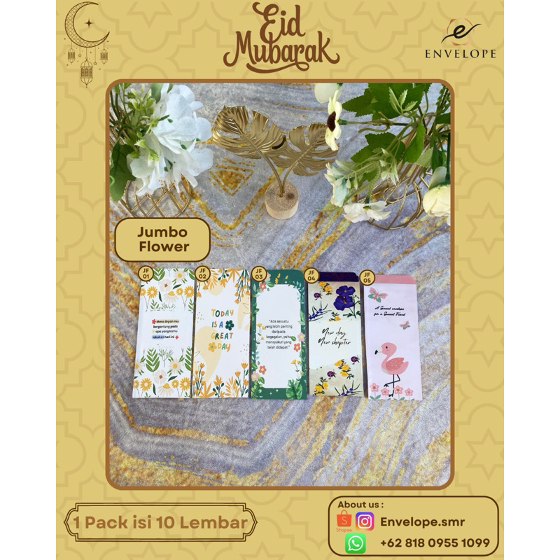

AMPLOP LEBARAN / ANGPAU IDUL FITRI MOTIF FLOWER